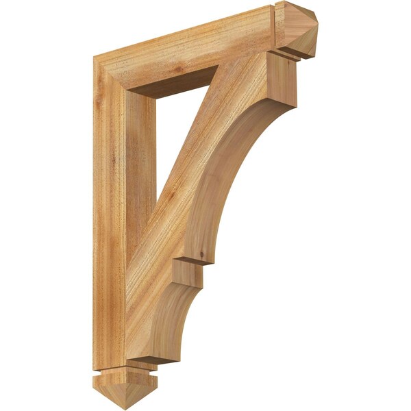 Ekena Millwork Balboa Arts & Crafts Rough Sawn Bracket, Western Red Cedar, 4"W x 24"D x 32"H BKT04X24X32BOA03RWR - main
